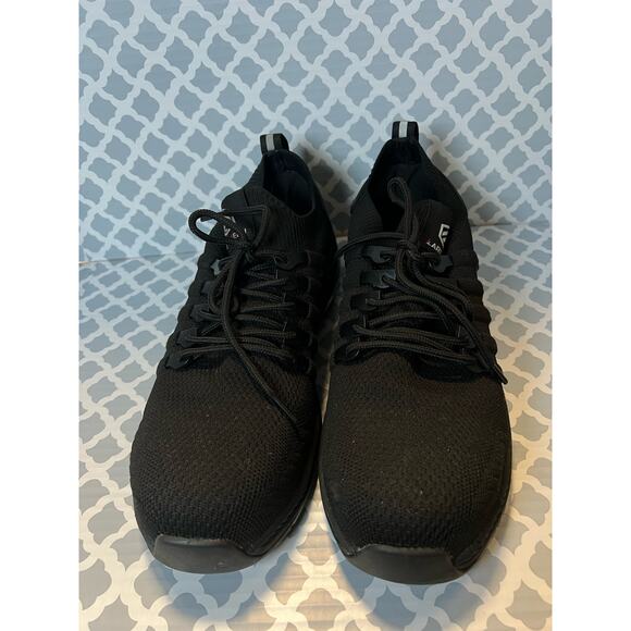 Larnmern Black Steel Toe Work Safety Lightweight Sneakers Size 9.5 Pre-Loved - Picture 2 of 8